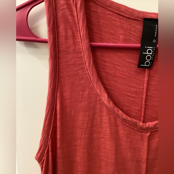 💫Bobi Scoop Neck Slub Cotton Tank Dress, Raspberry, Small, Gently used! - Picture 7 of 14